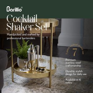 Barillio® Cocktail Shaker Set Drink Mixer (Gold)