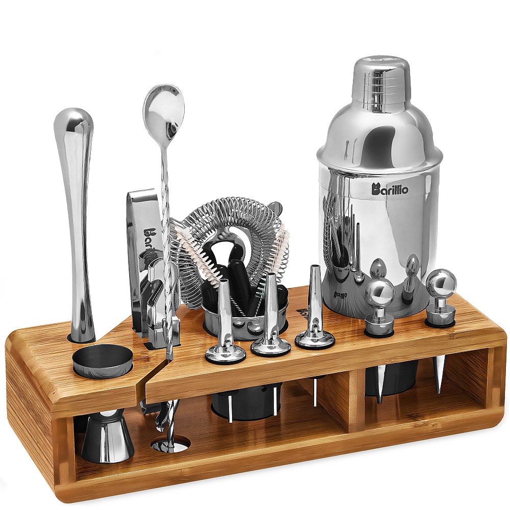  Esmula Bartender Kit with Stylish Bamboo Stand, 12 Piece  20oz/25oz Cocktail Shaker Set for Mixed Drink, Professional Stainless Steel  Bar Tool Set with Cocktail Recipes Bookle, Gift for Man Dad Friend