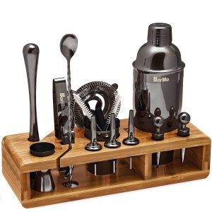  Esmula Bartender Kit with Stylish Bamboo Stand, 12 Piece  20oz/25oz Cocktail Shaker Set for Mixed Drink, Professional Stainless Steel  Bar Tool Set with Cocktail Recipes Bookle, Gift for Man Dad Friend