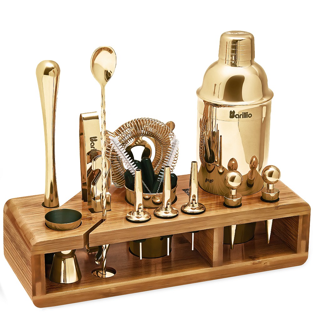 Bartender Kit - Premium Bar Tools Set with Unique Wooden Stand - House  Warming Gifts New Home - Bar Accessories Home Bar Set, Cocktail Set, Bar  Kit 