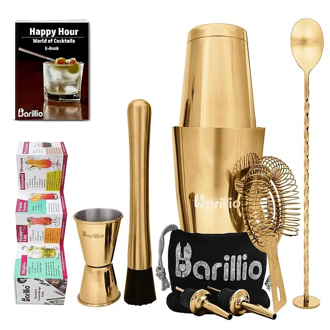 Barillio® Cocktail Shaker Set: Boston Shaker (Gold) - Barillio